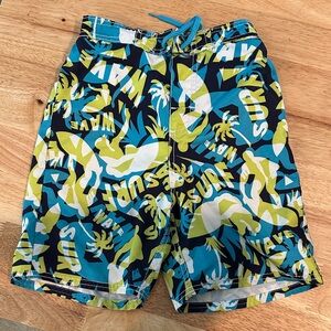 OshKosh B'gosh Surf Print Swim Shorts - Black, Blue, Yellow